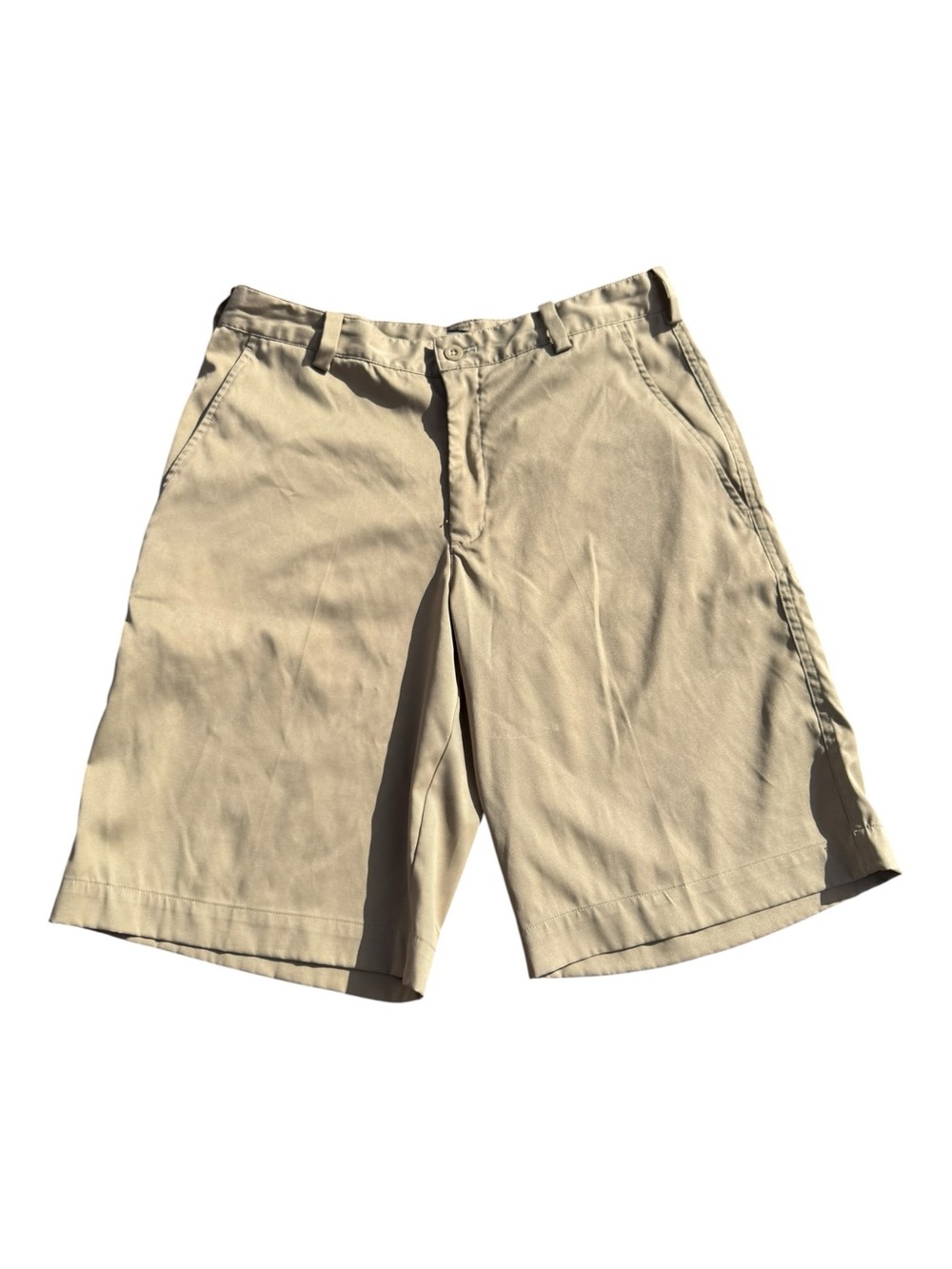 Nike Golf Dri-FIT Khaki Performance Shorts Men’s Size 30 Beige Flat Front